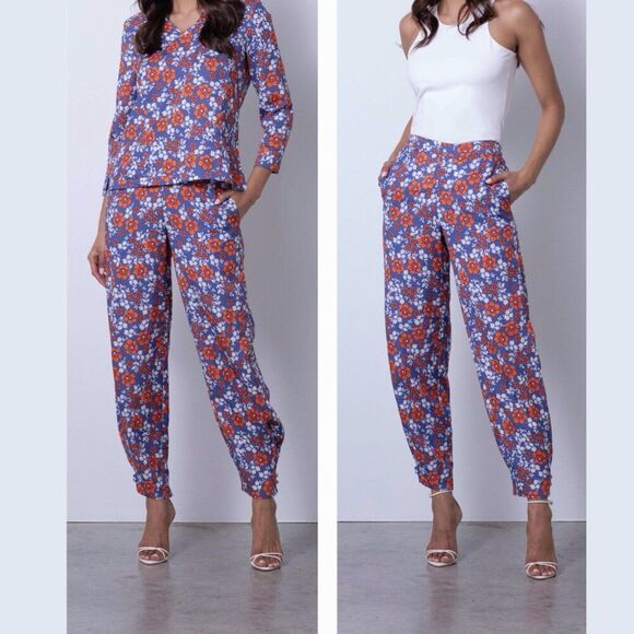Etcetera Floral Print Balloon Cabana Pants Size 6 - Picture 1 of 9